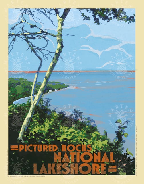 Original Upper Peninsula Michigan Hand Made Art Print | Martens